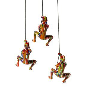 Climbing Man Home Decor Classic Wall-Art Sculpture | 3-Piece | Multicolor